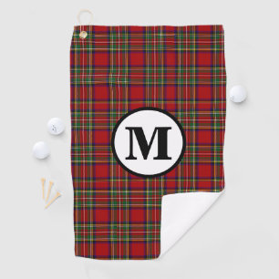 Golf Royal Stewart Tartan Plaid Scottish Monogram Golf Towel