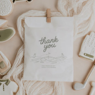 Golf Sage Green 1st Birthday Thank You Favour Bag