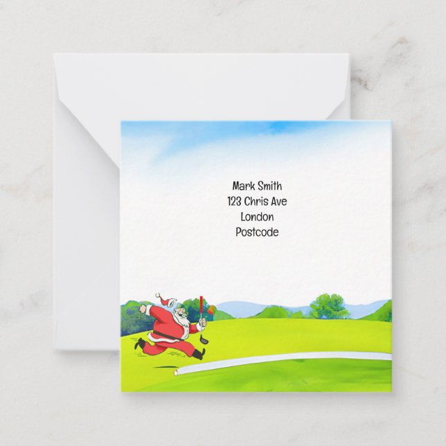 Golf Santa Claus for Golfer  Christmas  Card (Front)