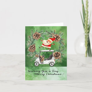 Golf Santa Claus Golfer Christmas Golfing Holiday Card