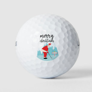 Golf Santa Claus Golfing at North Pole Christmas Golf Balls