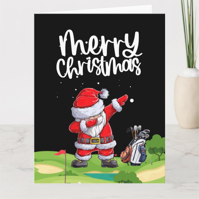 Golf Santa Claus in golf course Card (Front)