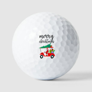 Golf Santa Claus ride golf cart  Christmas Tree Golf Balls