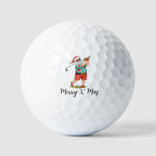 Golf Santa Golfing for Christmas Summer July Balls