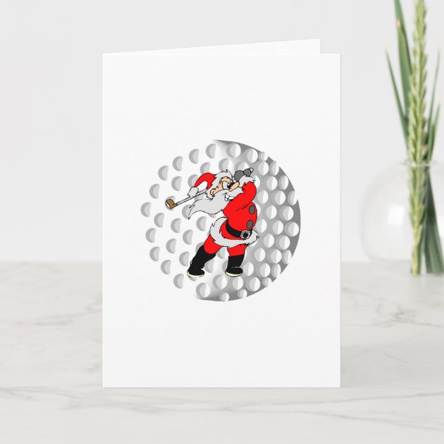 Golf Santa Holiday Card (Front)