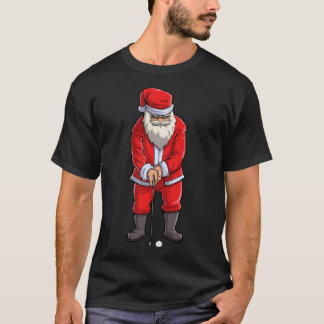 Golf Santa T Shirt Golfer Christmas Club Hat Ball