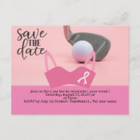 Golf save the date Breast Cancer Awareness pink