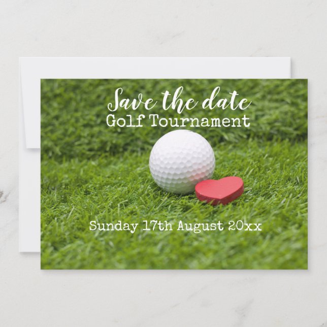 Golf Save the date for golf tournament wedding (Front)