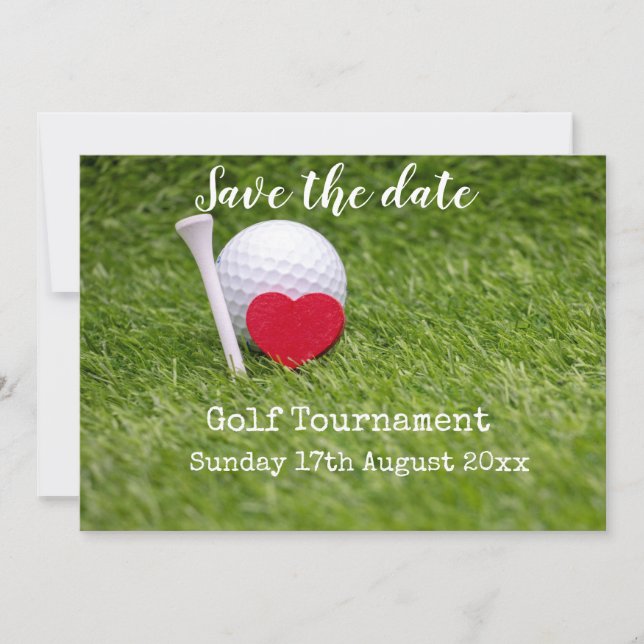 Golf Save the date for golf tournament wedding (Front)