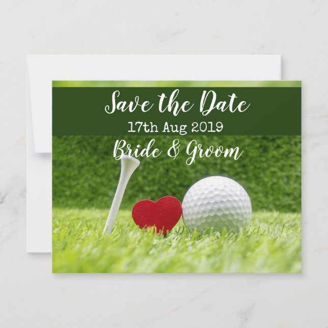 Golf Save the date for Wedding Day Announcement (Front)