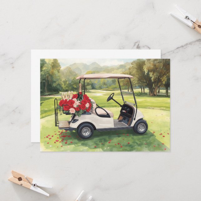 Golf Save the date for Wedding party  Invitation (Front/Back In Situ)