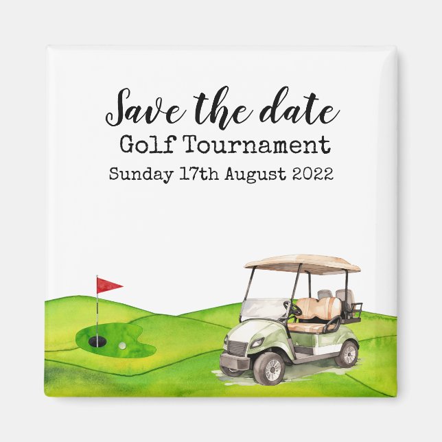 Golf Save the date Golf Tournament golfer Magnet (Front)
