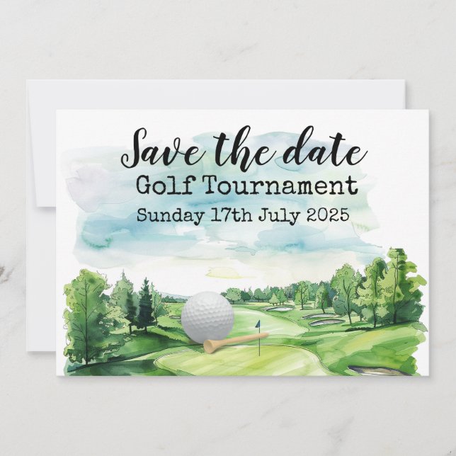 Golf Save the date Golf Tournament  Invitation (Front)