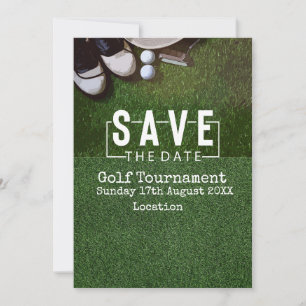 Golf Save the date Golf Tournament on green Invitation