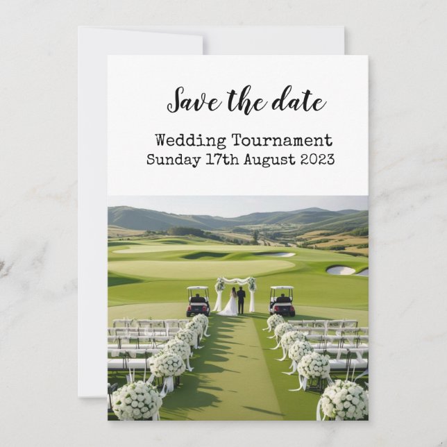 Golf Save the date Golf Wedding  Invitation (Front)