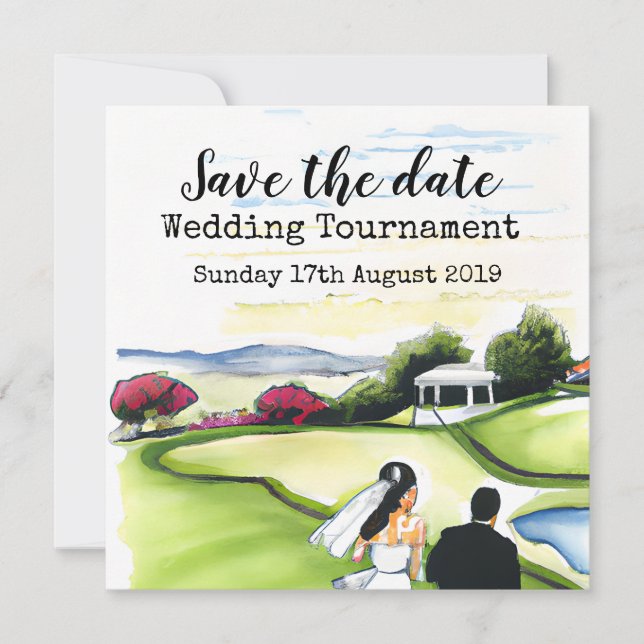 Golf Save the date Golf Wedding Tournament  Announ Announcement (Front)