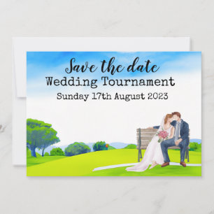 Golf Save the date Golf Wedding Watercolor  Invitation