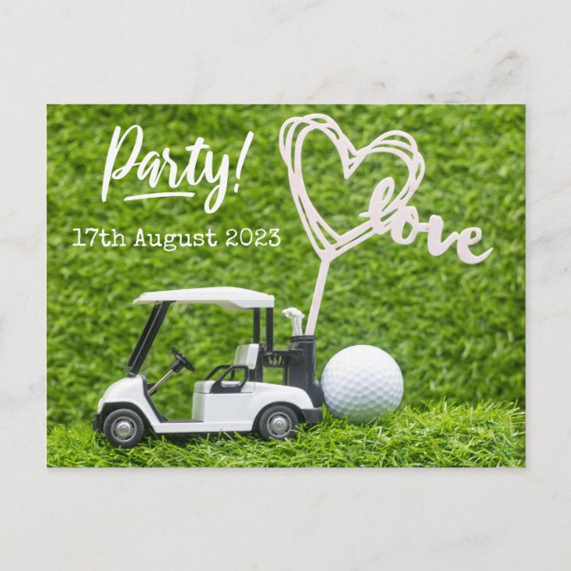 Golf Save the date Party for golfer Announcement Postcard (Front)