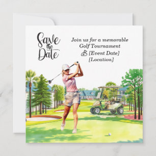 Golf Save the Date party for woman golfer party  Invitation