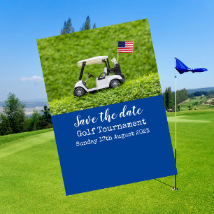 Golf Save the Date with Flag of America Invitation