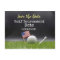 Golf Save the Date with golf ball & American flag
