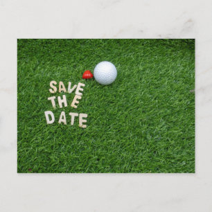 Golf save the date with golf ball with love Card