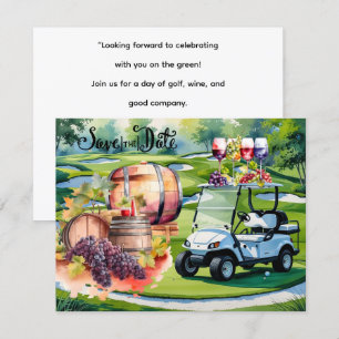 Golf Save the Date with golf balls on green grass Invitation