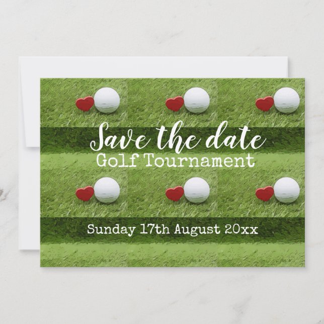 Golf Save the date with love Wedding Party (Front)