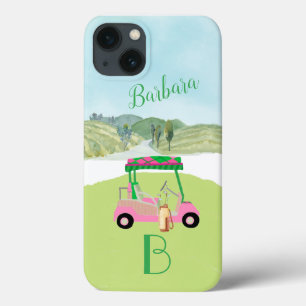 Golf Scene Monogram Name iPhone 13 Case