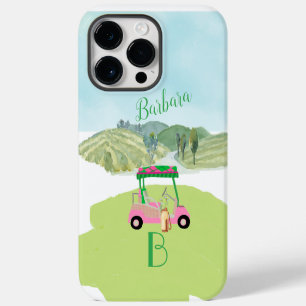 Golf Scene Monogram Name iPhone 14 Pro Max Case