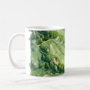 Golf  Scenic Golf Course Watercolor Coffee Mug