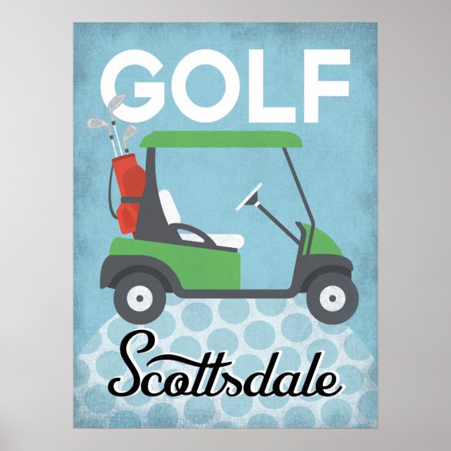 Golf Scottsdale Arizona - Retro Vintage Travel Poster (Front)