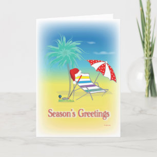 GOLF Season's Greetings Santa Hat Funny Card