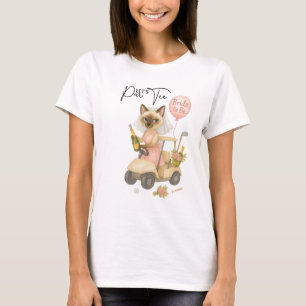 Golf  Siamese Cat Golfer Celebrating  T-Shirt