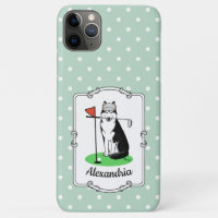 Golf Siberian Husky (black) Dog Playing Cute Funny