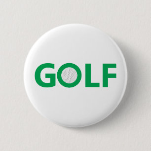 Golf sign 6 cm round badge