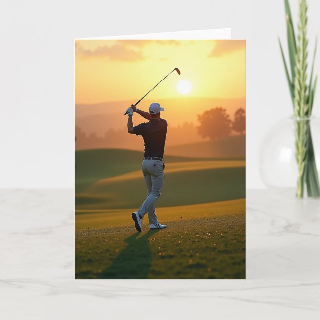 Golf Silhouette Fathers Day Card (Front)