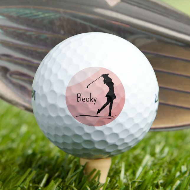 Golf Silhouette, Female, Name, On Red Balls (Creator Uploaded)
