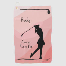 Golf Silhouette, Name, Text, On Red