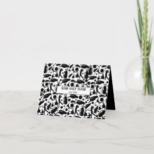 Golf Silhouette Pattern Classic Black & White Card