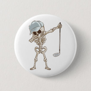 Golf Skeleton 6 Cm Round Badge