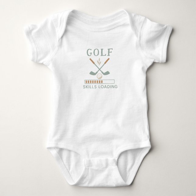 Golf Skills Loading - Cute Future Golfer Baby Bodysuit (Front)