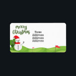 Golf Snowman for Golfer Merry Christmas Label<br><div class="desc">Golf Snowman for Golfer Merry Christmas</div>