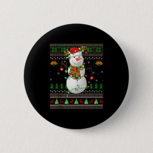 Golf Snowman Ugly Christmas Sweaters Golfing Golfe 6 Cm Round Badge
