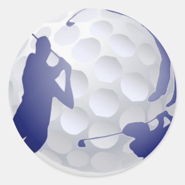 Golf, Sport Hobby Custom Name Classic Round Sticker (Front)