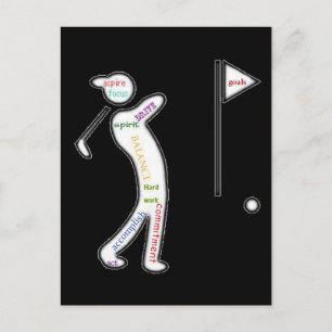 Golf, Sport, Motivational Words Postcard