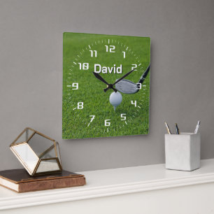 Golf Sport   Personalizable Gift Square Wall Clock