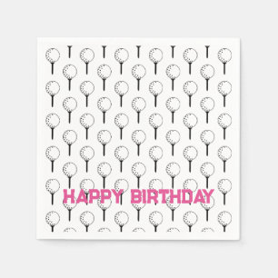 Golf Sports Happy Birthday Classic Balls Tees Fun Napkin