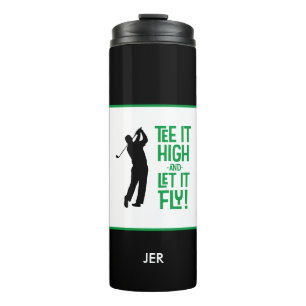 Golf Sports Humour Tee Quote Cute Black Green Men' Thermal Tumbler