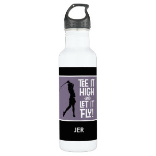 Golf Sports Tee Quote Funny Black Purple 24 oz 710 Ml Water Bottle